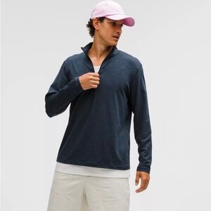 Lululemon Soft Jersey Half Zip Heathered Navy